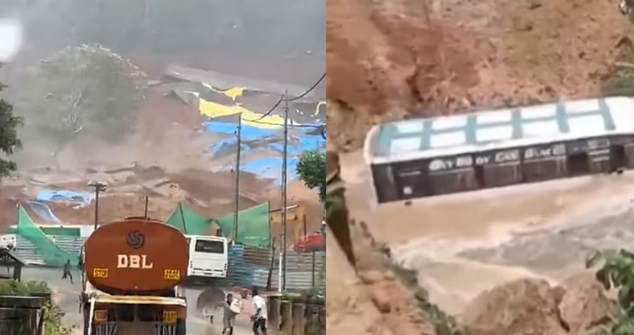തൊഴിലാളികളുമായി എത്തിയ ബസ് ഒലിച്ചുപോയി; പള്ളിയും വീടും മണ്ണിനടിയില്‍; രക്ഷാപ്രവര്‍ത്തനം ദുഷ്‌കരം