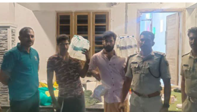 പെട്ടിക്കടയില്‍ മിനറല്‍ വാട്ടര്‍ കുപ്പിയില്‍ വാറ്റുചാരായം നിറച്ച് വില്‍പന; രണ്ടുപേര്‍ പിടിയില്‍