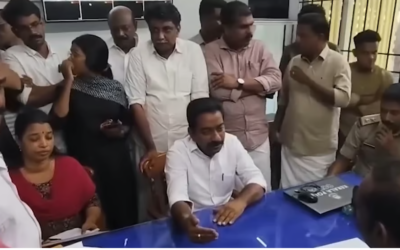 വിദ്യാര്ഥിയുടെ വിദേശപഠനം പൊലീസ് മുടക്കുന്നു; പ്രതിഷേധവുമായി എംഎല്എ സ്റ്റേഷനില്
