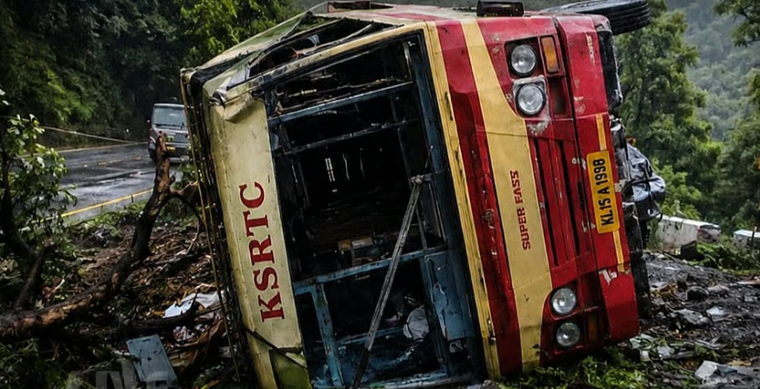 പോത്തുണ്ടിയിൽ കെഎസ്ആർടിസി ബസ് താഴ്ചയിലേക്ക് മറിഞ്ഞു: ഒരു മരണം; നിരവധി പേർക്ക് പരിക്ക്