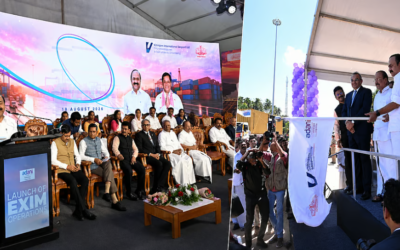 വികസന കുതിപ്പില് വിഴിഞ്ഞം, ആദ്യ കണ്ടെയ്നര് ഫ്ലാഗ് ഓഫ് ചെയ്തു; ഇനി കരമാര്ഗവും ചരക്കുനീക്കം