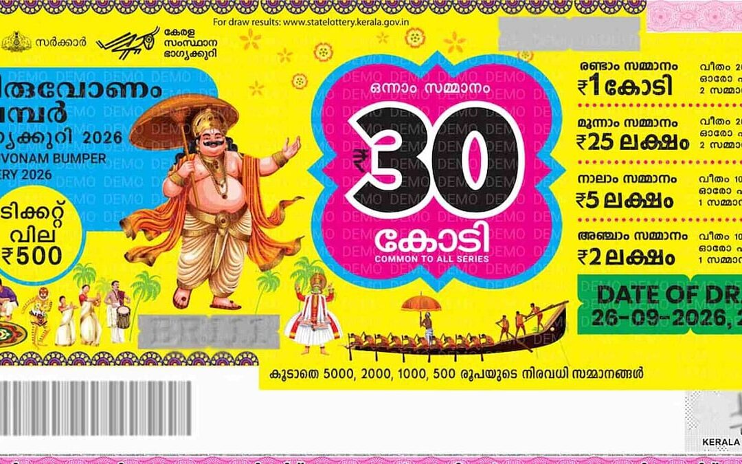 ആ ഭാഗ്യശാലി ആര്?, 30 കോടി ഒന്നാം സമ്മാനം; തിരുവോണം ബംപര് നറുക്കെടുപ്പ് ഇന്ന് ഉച്ചയ്ക്ക്
